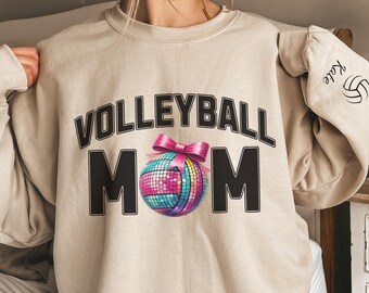 Sudadera de cuello redondo personalizada para mamá de voleibol, regalo para mamás deportistas, sudadera con nombre personalizado, ropa para mamá, sudadera para mamá de voleibol