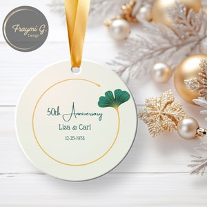 Benutzerdefinierte 50. Jahrestag Ornament Minimalistische 50. Jahrestag Ornament Paar Geschenk Verheiratet Ornament Geschenk Jahrestag Geschenk Hochzeitsgeschenk Frau