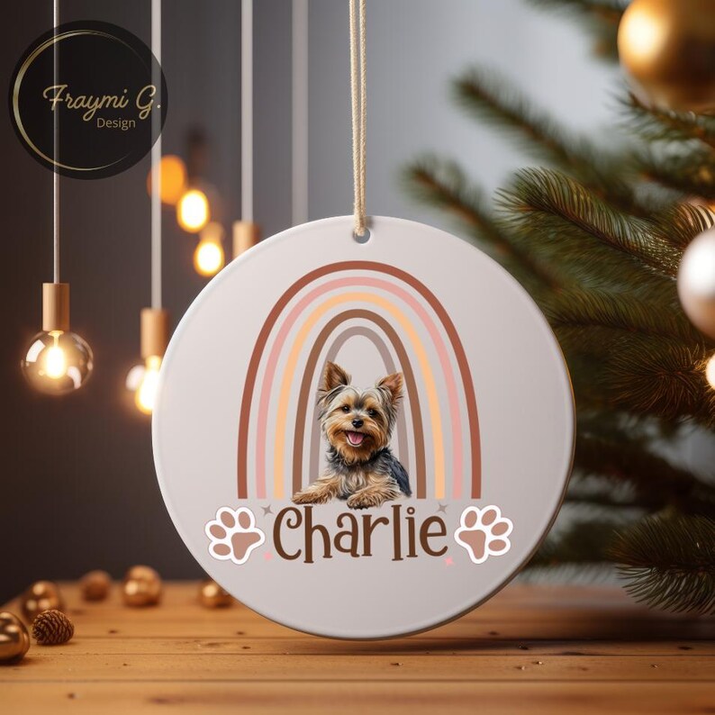 Custom Photo Dog With Name Metal Ornament Unique Metal Dog Photo