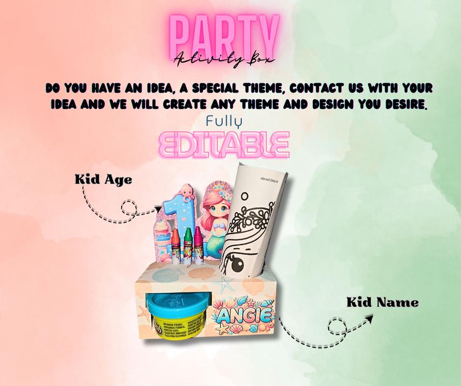 Mermaid Faced Coloring Box - Crayon Party Favor - Party Activity Box - Party Favor - Coloring Party- Party Favor - Personalize Party Favor