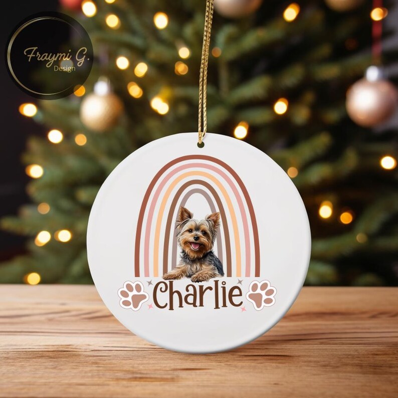 Custom Photo Dog With Name Metal Ornament Unique Metal Dog Photo