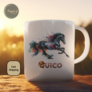 Personalized Watercolor Horse Coffee Mug with Name Gift for Dad Grandpa Cowgirl Horse Lover Father&#39;s Day Birthday Christmas Custom Horse Mug