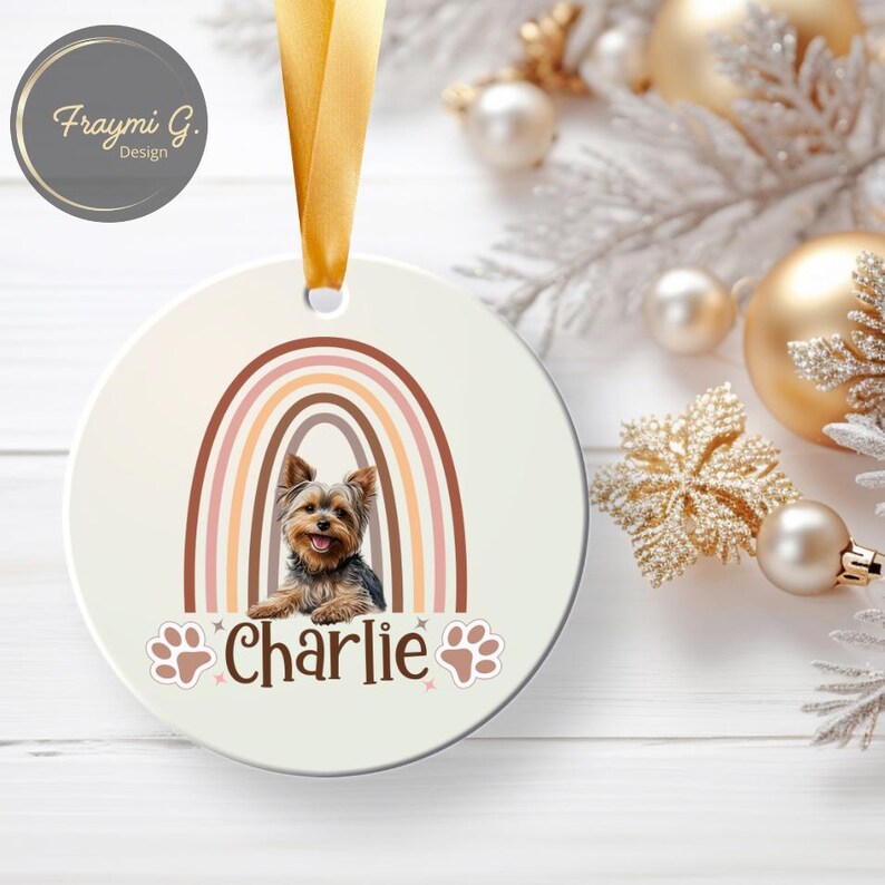 Custom Photo Dog With Name Metal Ornament Unique Metal Dog Photo