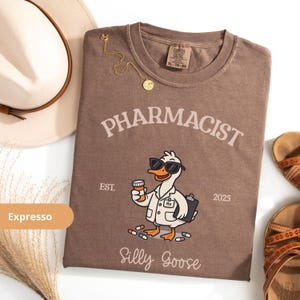 Personalized Fun Pharmacist Silly Goose Comfort Color Shirt, Pharmacy Humor, Pharmacy Tech Gift, Pharmacist Graduation Gift, Birthday Gift