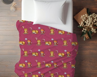 Cute Stardew Valley Cats Blanket Pixel Art Cats Blanket Stardew Valley Blanket Gift for Gamer Husband Wife Son Daughter Birthday Fathers Day