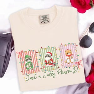 Comfort Colors Christmas Pharmacist Shirt, Funny Pharm.D Holiday Shirt, Jolly Pharmacy Gift for Pharmacists, Pharmacy Tech Gift, Christmas