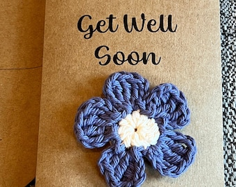 Greeting Card Get Well - Crochet Get Well Card - Handmade Wishes with a Personal Touch