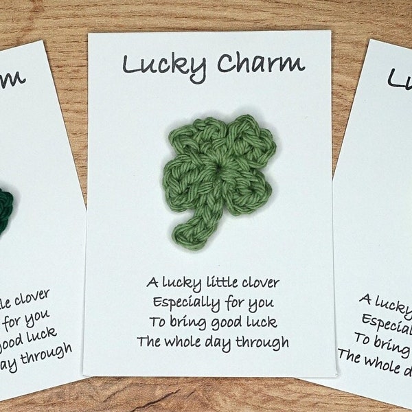 Pocket Hug Lucky Charm - Lucky Charm Crochet Four Leaf Clover - Good Luck Gift
