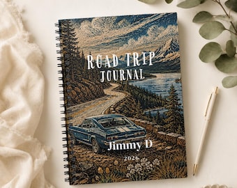 Personalised Road Trip Journal, Custom Travel Notebook, Adventure Memory Book, Family Vacation Diary, Travel Keepsake Gift for Travellers