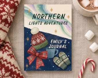 Northern Lights Travel Journal, Personalized Aurora Borealis Adventure Journal, Custom Winter Trip Notebook, Nordic Travel Gift