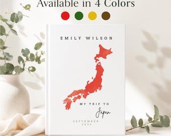 Personalised Japan Travel Journal for Her Him, Hardcover Book Travel Gift for Couples, Gap Year Adventure Journal, Japan Travel Notes Gifts