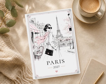 Personalized Paris Travel Journal, Paris Notebook, France Trip Diary, Eiffel Tower Gift for Her, Vacation Memory Book