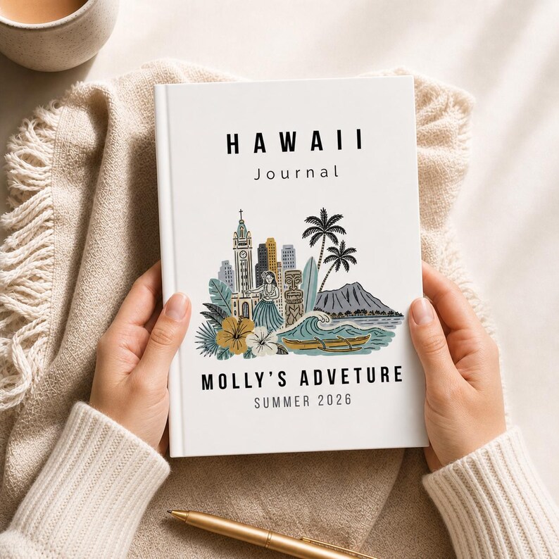 Hawaii Travel Journal Personalized | Custom Vacation Notebook | Hawaii ...