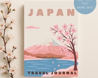 Japan Travel Journal Cherry Blossom Notebook with Mount Fuji Aesthetic Japanese Diary for Women Men Kawaii Gift Idea Travelers Student Gift