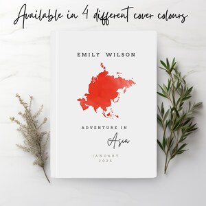 Asien Aquarell Karte Reisetagebuch - Hardcover A5 für Urlaub Abenteuer - Geschenk für Reisende, Studenten, Hochzeitsreisende, Asien Fan Sie Him