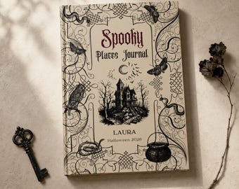 Personalised Ghost Hunting Journal for Haunted Places, Paranormal Investigation Logbook, Vintage Gothic A5 Hardback Spooky Notebook