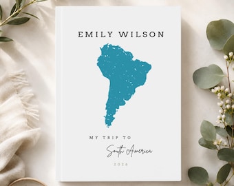 Personalised South America Travel Journal for Her Him, Hardcover Book Travel Gift for Couples, Gap Year Adventure Journal, Travel Gift
