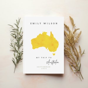 Personalisiertes Australien Reisetagebuch für Sie, Hardcover Buch Reisegeschenk für Paare, Gap Jahr Abenteuer Journal, Aussie Reisenotizen