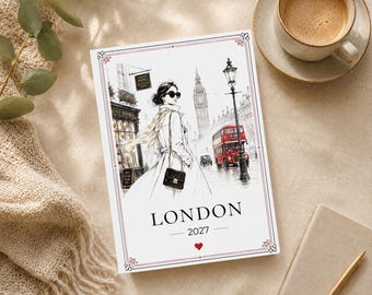 Personalised London Travel Journal, Custom UK Trip Notebook, London Gift for Her, Hardcover Travel Diary, England Holiday Keepsake