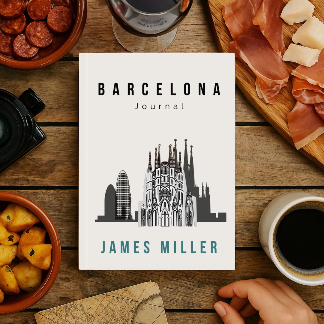 Personalized Barcelona Travel Journal – Custom Name Notebook, Spain ...