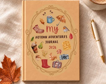 Personalised Autumn Travel Journal 2026, Hardcover Lined Diary for Fall Adventures and Memories