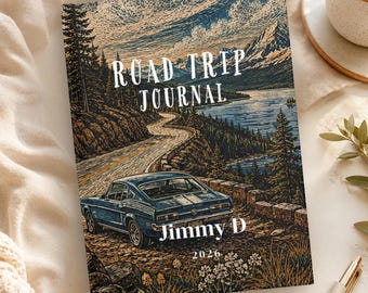 Personalized Road Trip Journal, Custom Travel Notebook, Adventure Travel Diary, A5  Solo Road Trip Gift for Him Her, Vacation Memory Book