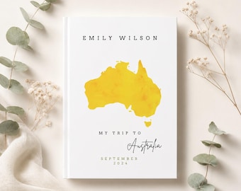 Personalised Australia Travel Journal for Her, Hardcover Book Travel Gift for Couples, Gap Year Adventure Journal, Aussie Travel Notes
