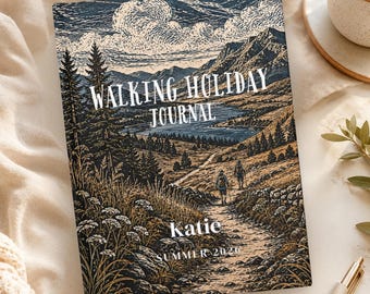 Personalised Walking Holiday Journal, Hiking Travel Notebook, Mountain Adventure Diary, Custom A5 Travel Gift for Couple Solo Trip Her Him