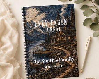Personalised Lake Cabin Spiral Journal, Custom Camping Notebook, Lake House Memory Book, Family Cabin Journal, Gift for Lake Lovers Friends