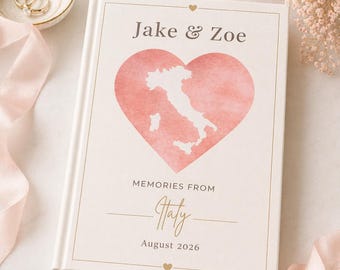 Personalised Travel Journal Gift, Honeymoon Journal, Custom Wedding Notebook, Couples Travel Diary, Destination Memory Book