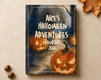 Personalised Halloween Adventure Journal for Kids & Families: Custom Name A5 Hardback, Spooky Travel Gift for Her, Memories Keepsake