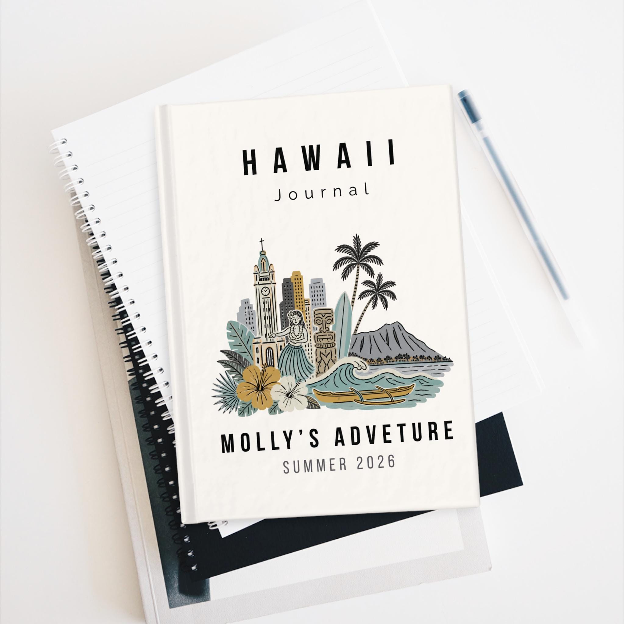 Hawaii Travel Journal Personalized | Custom Vacation Notebook | Hawaii ...