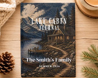 Personalised Lake Cabin Journal, Custom Family Cabin Notebook, Lake House Memory Book, Camping Trip Journal Gift for Lake Lovers Solo Couple