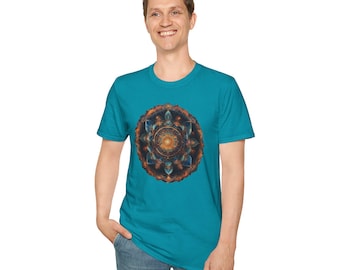 Find Your Center T-Shirt I Unisex Softstyle   I Eco-Friendly Mandala Design  | Organic Cotton | Yoga  I  Mindfulness I DigitalPeaceHub |