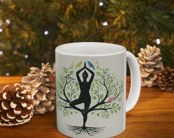 Yogamug #Tree pose #Virkish asana # perfect Ceramic Mug for a daily dose of tranquility