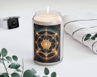 Sacred Geometry Scented Candle I  3 scent  I Personalized Relaxation I Meditation or home Gifts I