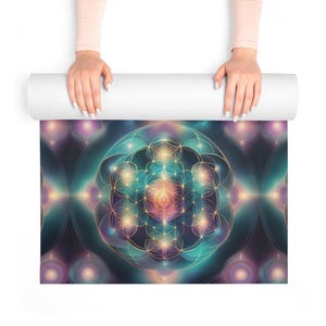 Yoga Mat -24&quot; x 72&quot; Sacred Geometry Foam  Lightweight, Cushioned, and Stylish