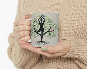 Yogamug #Tree pose #Virkish asana # perfect Ceramic Mug for a daily dose of tranquility