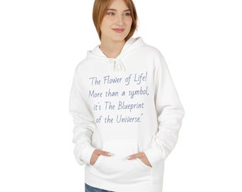 Flower of Life Unisex Hoodie, Sacred Geometry Sweatshirt, Spiritual Fleece Pullover, Geometric Symbol Apparel, Eco-Friendly Clothing