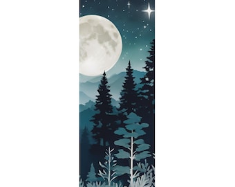 Yoga Mat, Starry Night Forest, Meditation Mat, Eco-Friendly Yoga, Yoga Accessories, Nature Inspired Mat