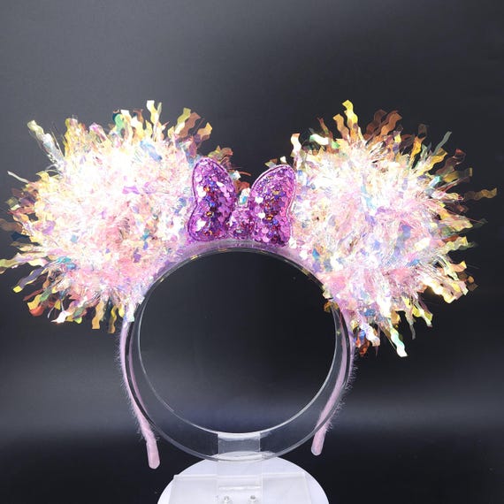 Pink Mickey Ears: Light up Iridescent Minnie Bow Headband - Etsy display picture 2