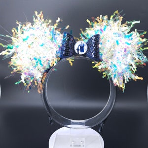 Oreillette de coeur Ennui à l&#39;envers à mémoire de forme DisneyBound Wee-Wee à l&#39;envers bandeau lumineux holographique irisé accessoire de parc cadeau pour