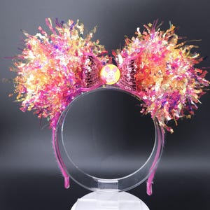 Piglet Mickey Ears, Light Up Piglet DisneyBound Ears, Pink Iridescent Holographic Winnie the Pooh Ear Headband Park Accessory Gift for Her
