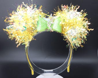 Tinker Bell oplichtende Mickey Ears: gele iriserende DisneyBound Park-hoofdband