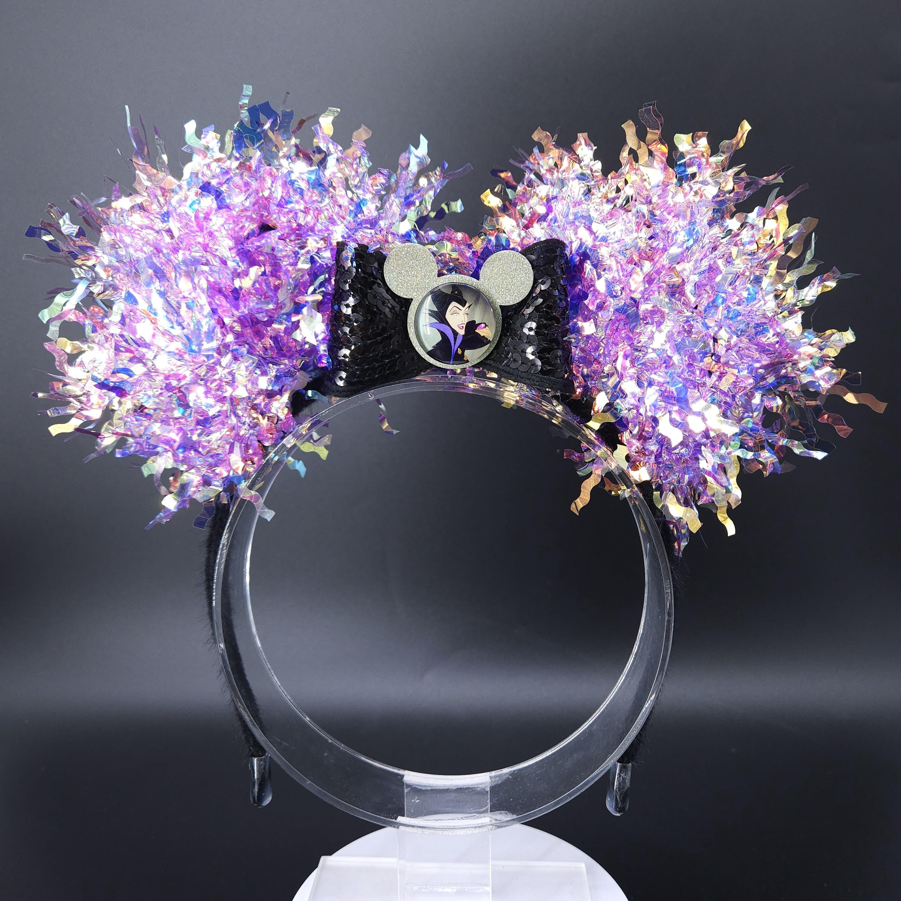 Disney Handmade Light Up Floral Maleficient Ears Disney Ears Disney Villains Ears | Maleficent Ears | Mickey  main image 3