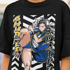 Unisex Chun Li SF2 Retro Gaming T-Shirt, Vintage Anime Waifu Shirt