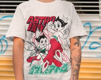 True Vintage 80s Mighty Atom Astro Boy T Shirt Raglan Osamu Tezuka Manga Museum Short Sleeve