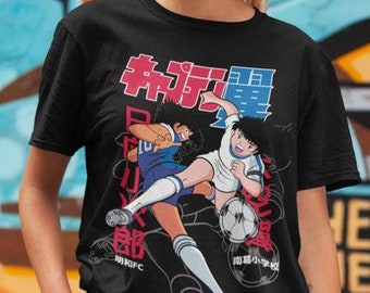Legendary Soccer Heroes Unisex T-shirt - Japanese Anime Manga Style, Classic Sports Action, Otaku Apparel, 80s Retro Vibes, Japan Inspired