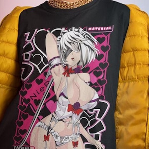 Unisex Nier 2B Yorha Gaming T-Shirt, Anime Waifu