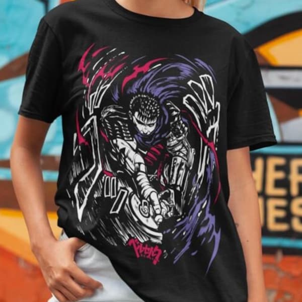 Anime Vintage Special Unisex Camiseta, Anime Manga Camisa, Camisa Anime, Espadachín Negro, Caballero Calavera, Camiseta Anime Gráfica, Camisa Manga, Japón